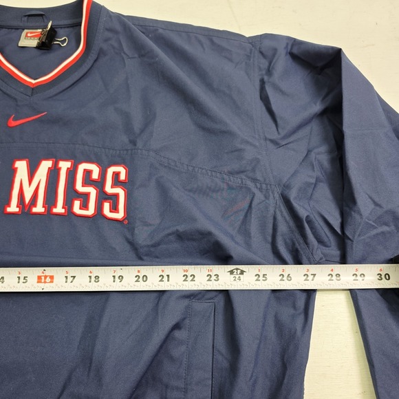 Vintage Nike Ole Miss Rebels NCAA Windbreaker Pullover Center Swoosh Side Zip XL - Picture 12 of 13